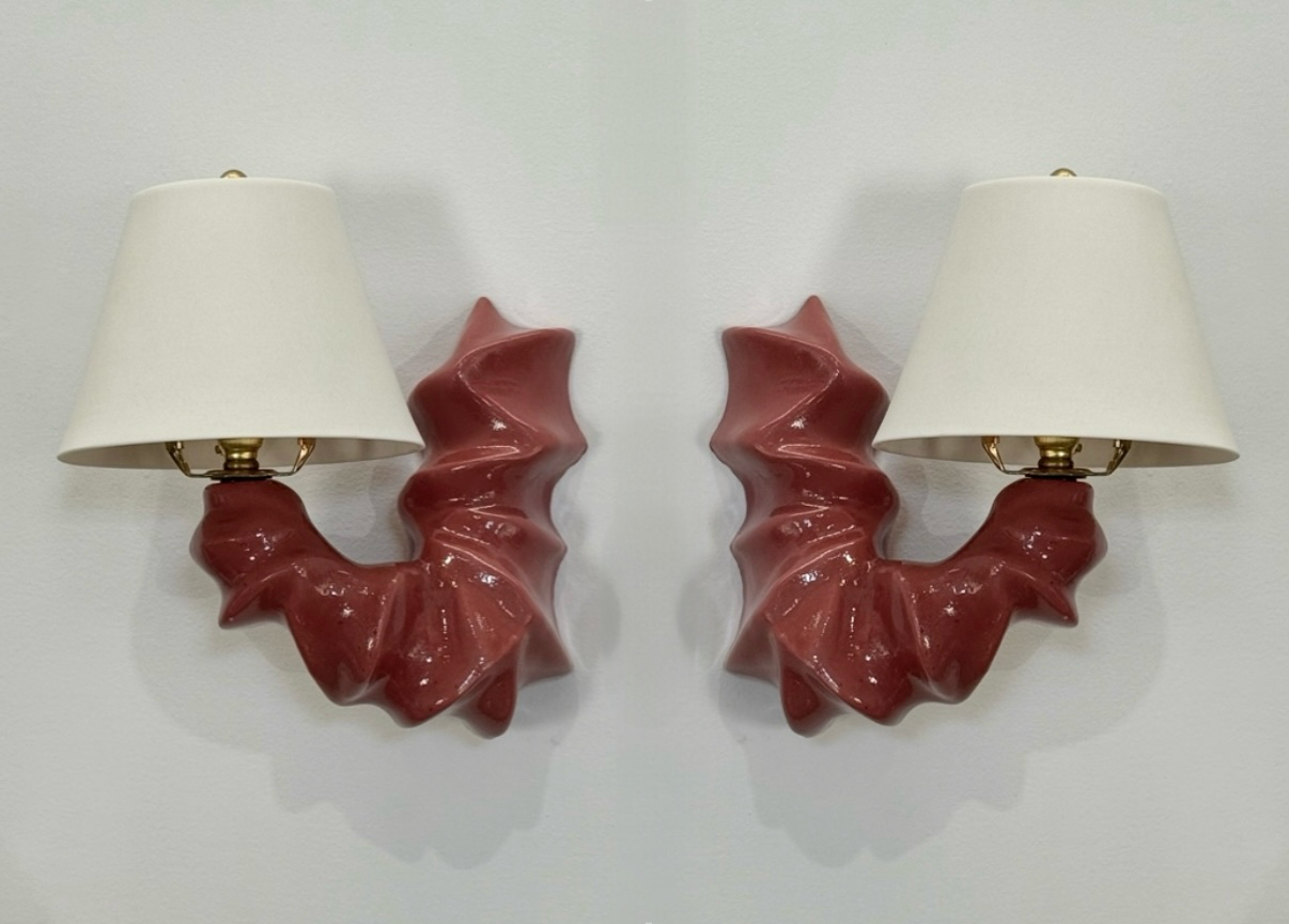 Arco Sconce Bordeaux Red